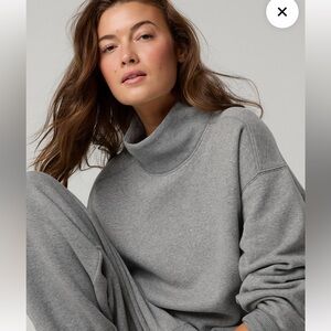 OFFLINE by Aerie Cloud Fleece Oversized Mockneck Sweatshirt in Heather Grey XXL